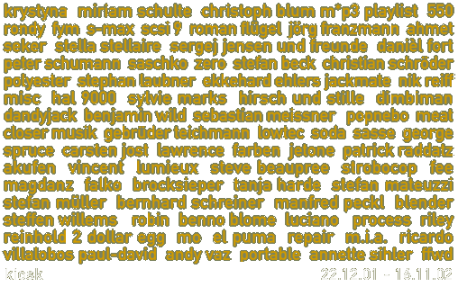kiosk 22.12.01 - 16.11.02